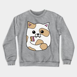 lesbian pride flag cat Crewneck Sweatshirt